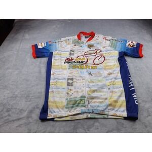 Pactimo Sports Cycling Shirt VTG Men's Size XL Multi‎ Color 3/4 Zip Back Pockets